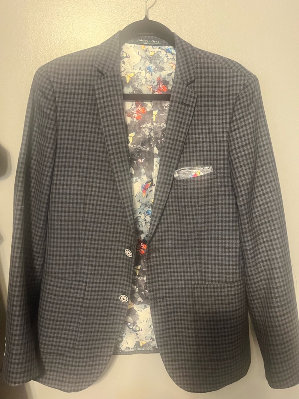 Paisley & Gray Charcoal Glen Plaid Sport Coat